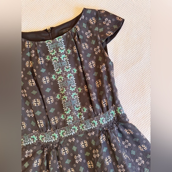 J. CREW 100% Silk Cap Sleeve Black Floral Midi Dress - Picture 7 of 15